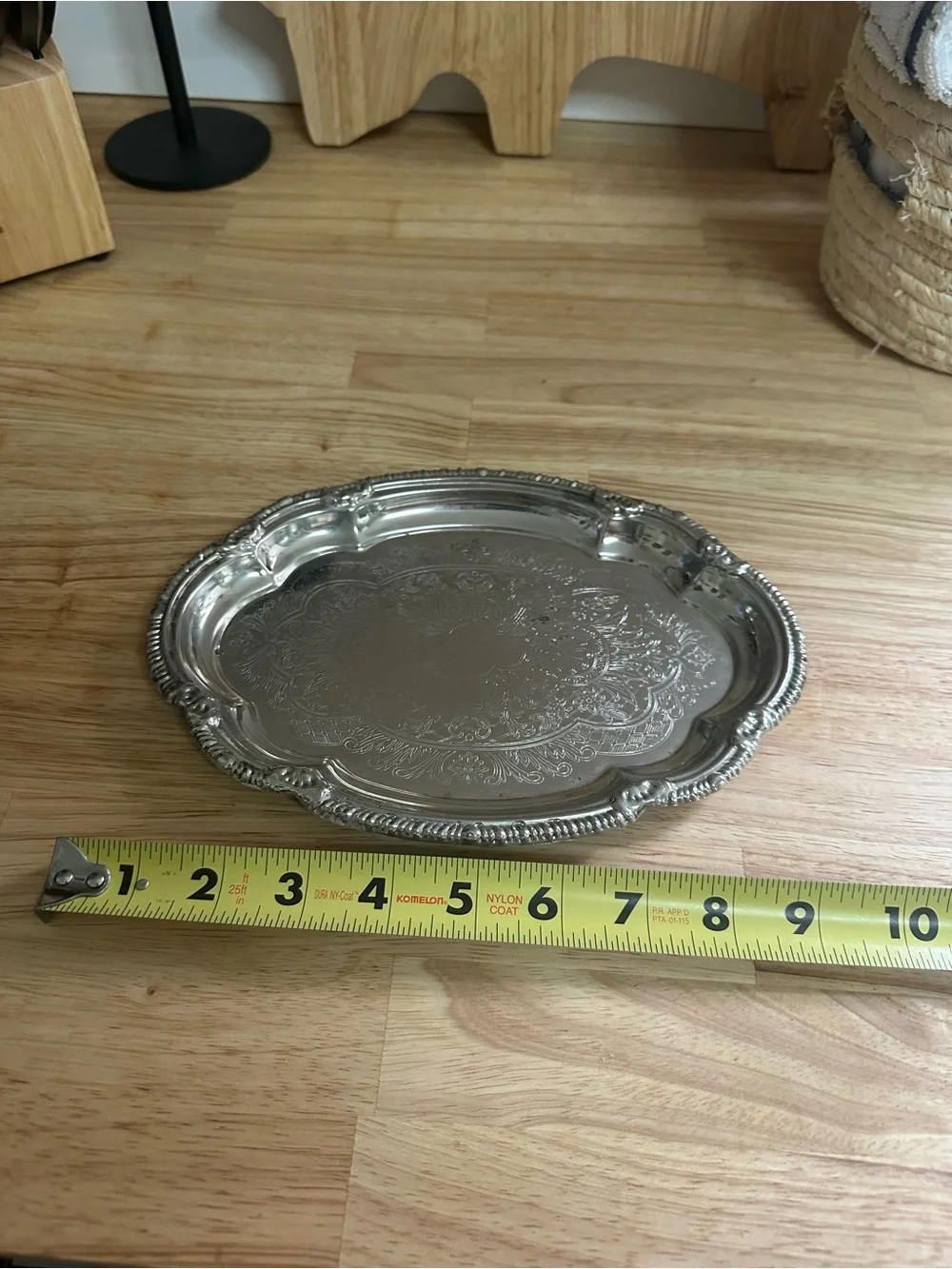 Silver Decorative Serving Tray - Elegant Home Kitchen Accent